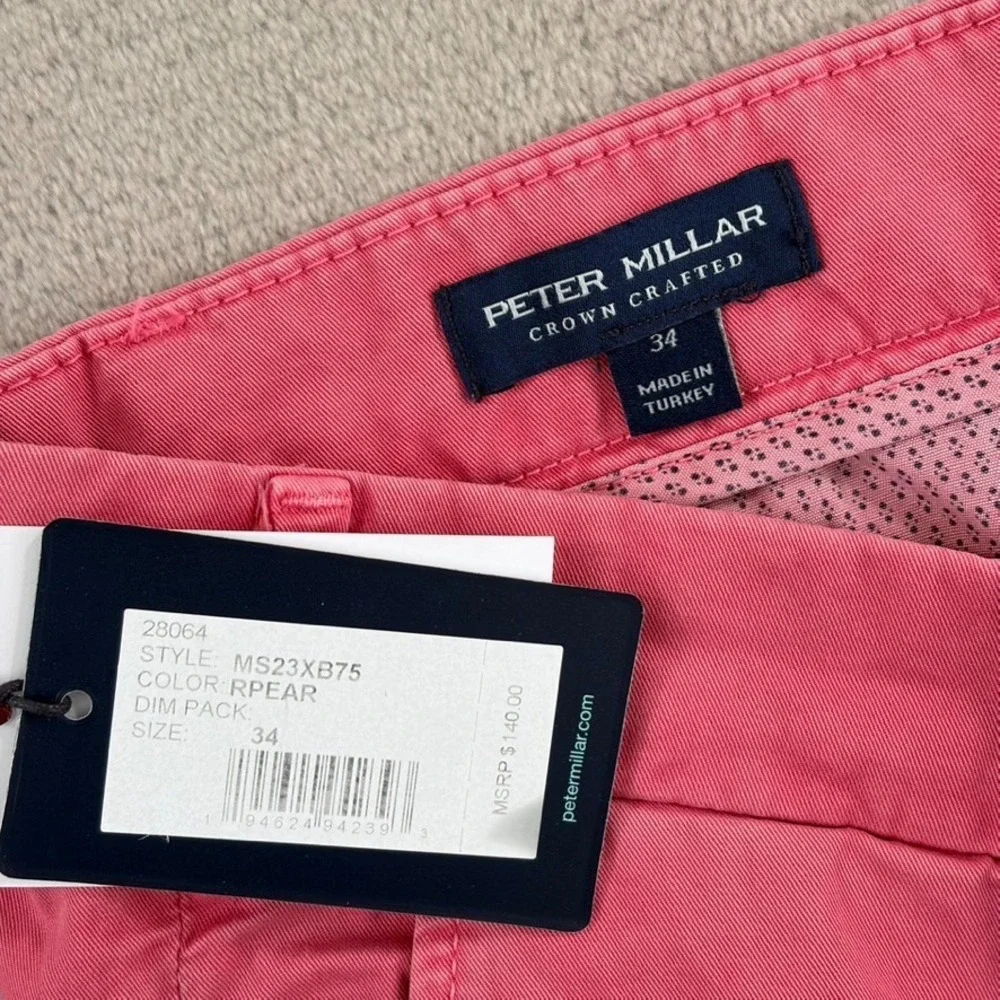 Peter Millar Crown Crafted Concorde Golf Shorts in Red Pear Men 34 NWT $140